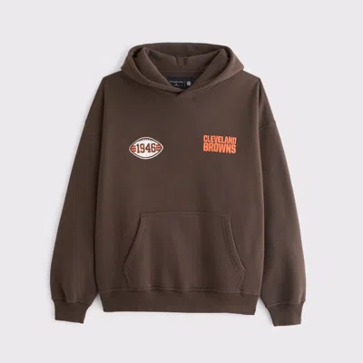 Abercrombie & Fitch Cleveland Browns Graphic Popover Hoodie In Blue