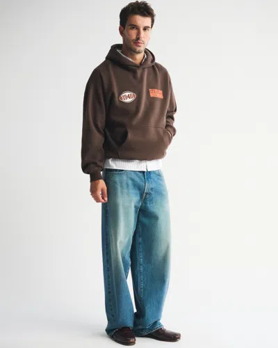 Abercrombie & Fitch Cleveland Browns Graphic Popover Hoodie In Blue