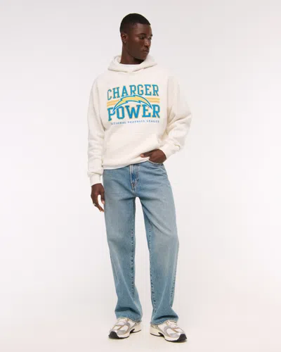 Abercrombie & Fitch Los Angeles Chargers Graphic Popover Hoodie In Neutral