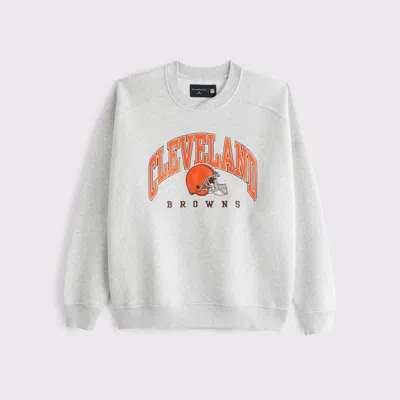 Abercrombie & Fitch Cleveland Browns Graphic Crew Sweatshirt In White