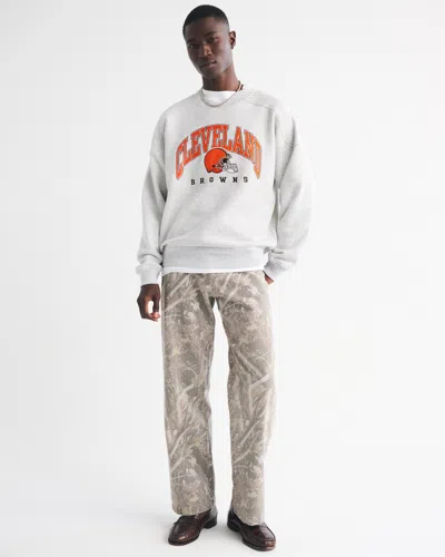 Abercrombie & Fitch Cleveland Browns Graphic Crew Sweatshirt In White