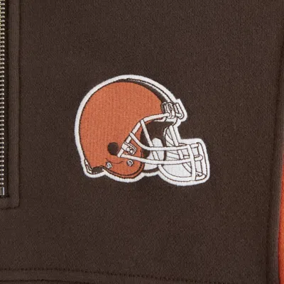 Abercrombie & Fitch Cleveland Browns Half-zip Sweatshirt In Black