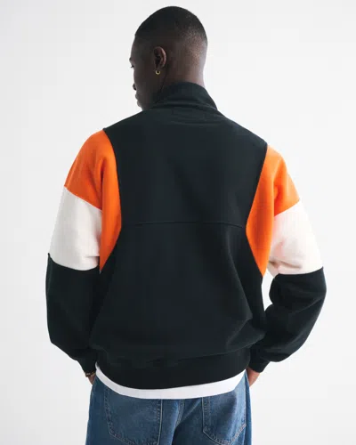 Abercrombie & Fitch Cincinnati Bengals Half-zip Sweatshirt In Black