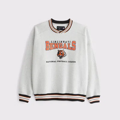 Abercrombie & Fitch Cincinnati Bengals Graphic Crew Sweatshirt In White