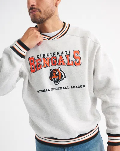 Abercrombie & Fitch Cincinnati Bengals Graphic Crew Sweatshirt In White