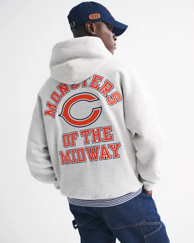 Abercrombie & Fitch Chicago Bears Graphic Popover Hoodie In Gray
