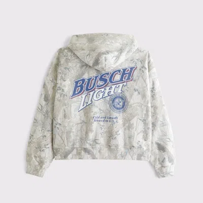 Abercrombie & Fitch Busch Light Full-zip Hoodie In White