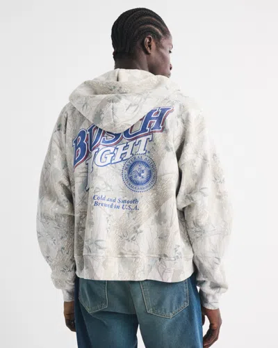 Abercrombie & Fitch Busch Light Full-zip Hoodie In White