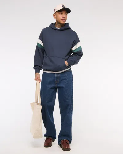 Abercrombie & Fitch Essential Popover Hoodie In Blue