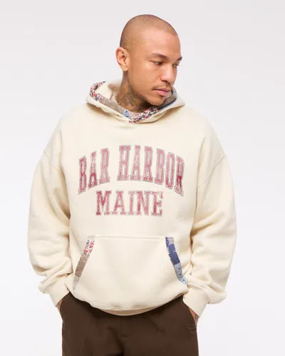 Abercrombie & Fitch Bar Harbor Graphic Popover Hoodie In Neutral