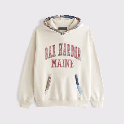 Abercrombie & Fitch Bar Harbor Graphic Popover Hoodie In Neutral