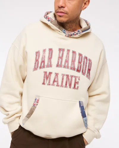 Abercrombie & Fitch Bar Harbor Graphic Popover Hoodie In Neutral