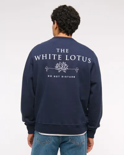 Abercrombie & Fitch The White Lotus Graphic Crew Sweatshirt In Blue