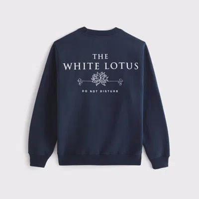 Abercrombie & Fitch The White Lotus Graphic Crew Sweatshirt In Blue