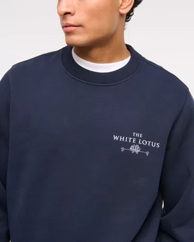 Abercrombie & Fitch The White Lotus Graphic Crew Sweatshirt In Blue