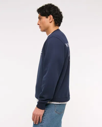Abercrombie & Fitch The White Lotus Graphic Crew Sweatshirt In Blue