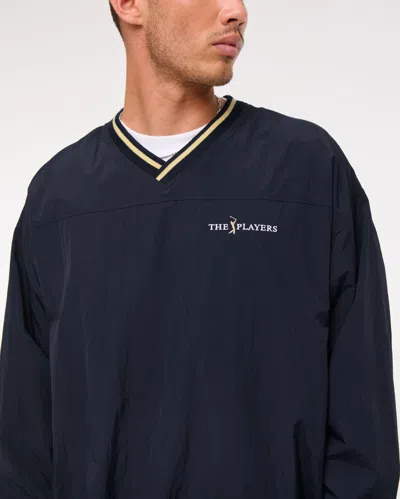 Abercrombie & Fitch Pga The Players Championship Nylon Graphic Sweatshirt In Blue