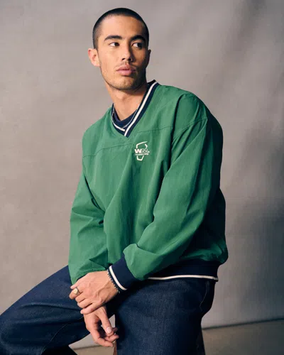 Abercrombie & Fitch Wm Phoenix Open Nylon Graphic Sweatshirt In Green