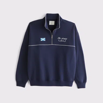 Abercrombie & Fitch Scottish Open Graphic Half-zip Sweatshirt In Blue