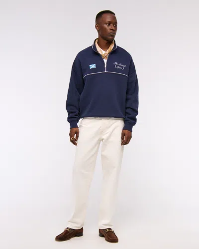 Abercrombie & Fitch Scottish Open Graphic Half-zip Sweatshirt In Blue