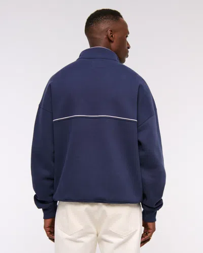 Abercrombie & Fitch Scottish Open Graphic Half-zip Sweatshirt In Blue