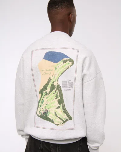 Abercrombie & Fitch Scottish Open Graphic Crew Sweatshirt In Gray