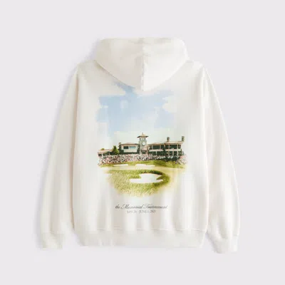 Abercrombie & Fitch Memorial Tournament Graphic Popover Hoodie In White