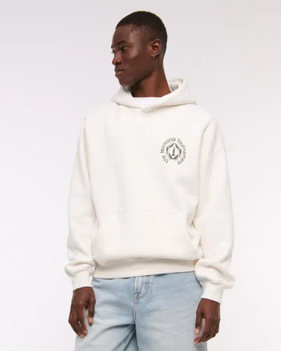 Abercrombie & Fitch Memorial Tournament Graphic Popover Hoodie In White