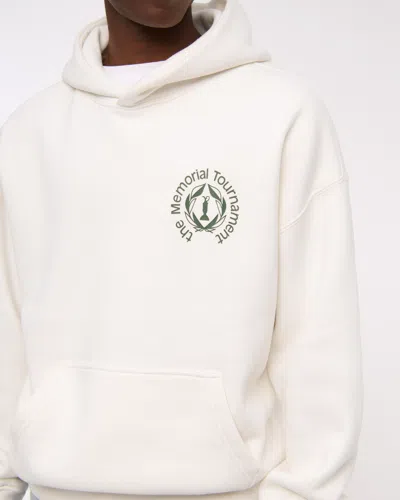 Abercrombie & Fitch Memorial Tournament Graphic Popover Hoodie In White