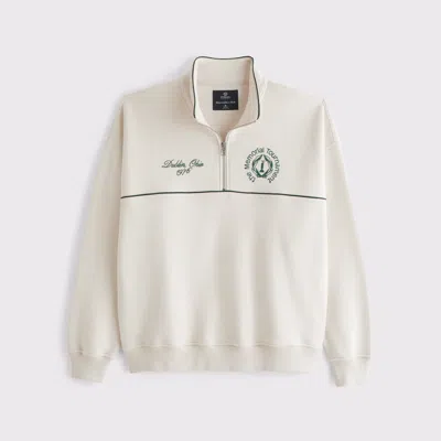 Abercrombie & Fitch Memorial Tournament Graphic Half-zip Sweatshirt In Brown