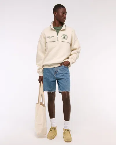 Abercrombie & Fitch Memorial Tournament Graphic Half-zip Sweatshirt In Brown