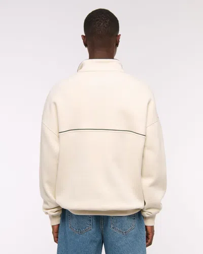 Abercrombie & Fitch Memorial Tournament Graphic Half-zip Sweatshirt In Brown