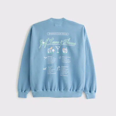 Abercrombie & Fitch Golf Graphic Crew Sweatshirt In Blue