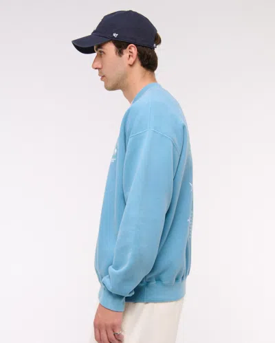 Abercrombie & Fitch Golf Graphic Crew Sweatshirt In Blue