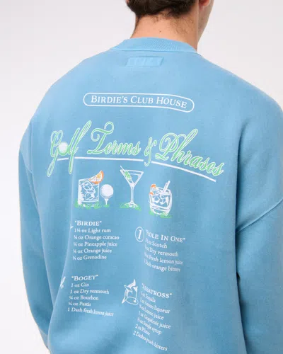 Abercrombie & Fitch Golf Graphic Crew Sweatshirt In Blue