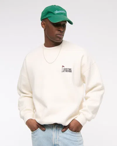 Abercrombie & Fitch Golf Graphic Crew Sweatshirt In White