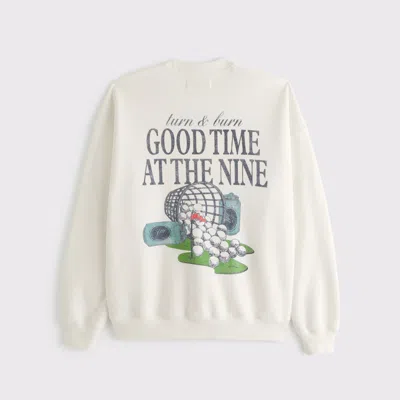 Abercrombie & Fitch Golf Graphic Crew Sweatshirt In White