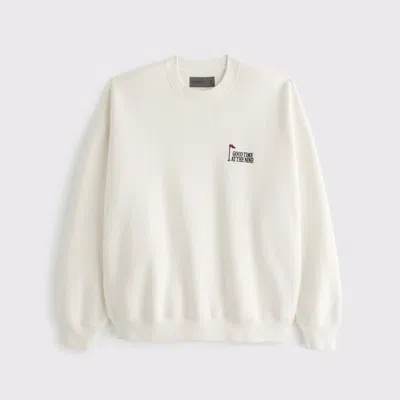 Abercrombie & Fitch Golf Graphic Crew Sweatshirt In White