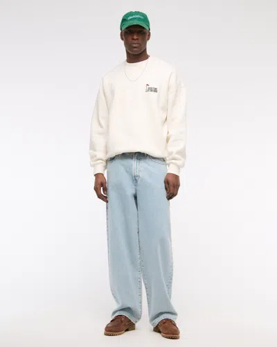 Abercrombie & Fitch Golf Graphic Crew Sweatshirt In White