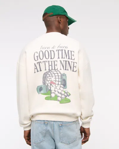 Abercrombie & Fitch Golf Graphic Crew Sweatshirt In White