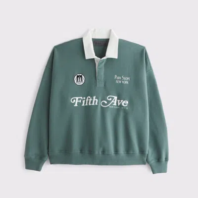 Abercrombie & Fitch Essential Rugby Polo Sweatshirt In Green