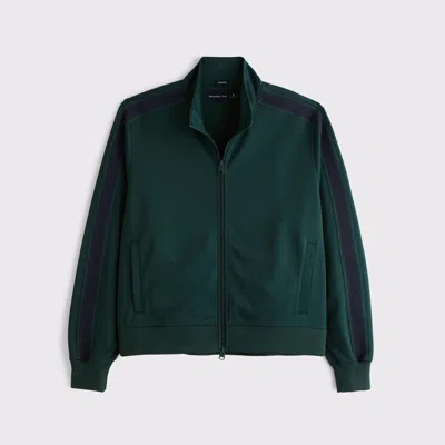 Abercrombie & Fitch Tricot Full-zip Jacket In Green