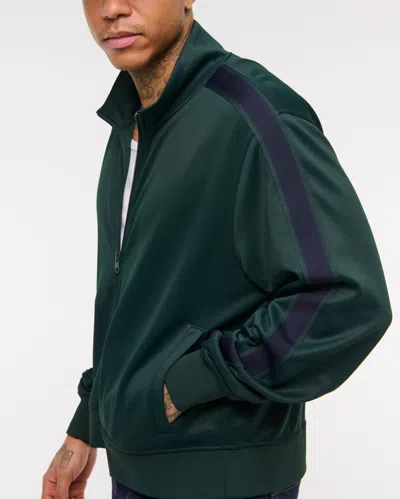Abercrombie & Fitch Tricot Full-zip Jacket In Green