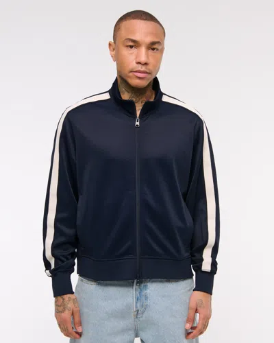 Abercrombie & Fitch Tricot Full-zip Jacket In Purple