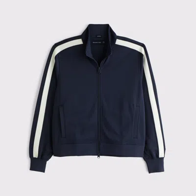 Abercrombie & Fitch Tricot Full-zip Jacket In Purple