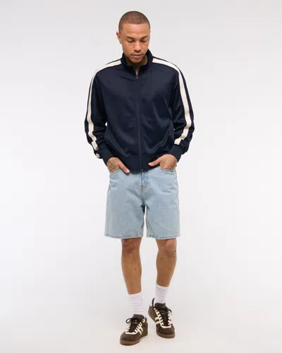 Abercrombie & Fitch Tricot Full-zip Jacket In Purple