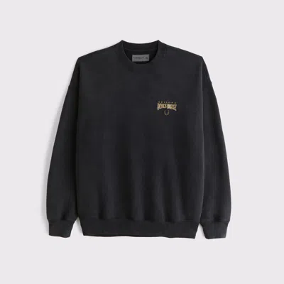 Abercrombie & Fitch Western Graphic Crew Sweatshirt In Black