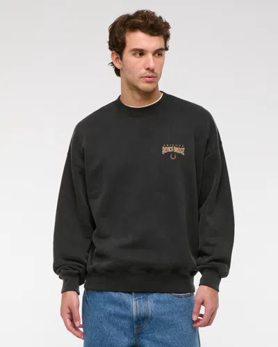 Abercrombie & Fitch Western Graphic Crew Sweatshirt In Black