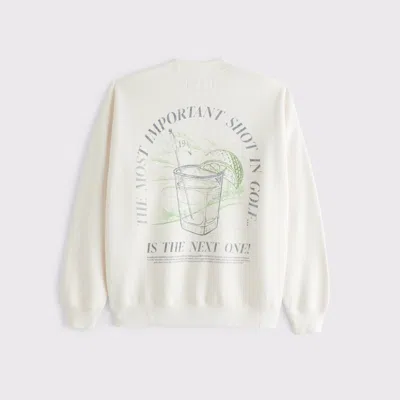 Abercrombie & Fitch Golf Graphic Crew Sweatshirt In White