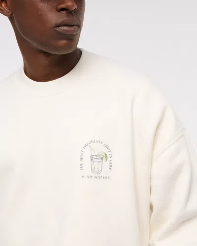 Abercrombie & Fitch Golf Graphic Crew Sweatshirt In White